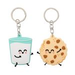 Mr. Wonderful - Set of 2 keyrings - Glass of milk and cookie, multicoloured, Estandar