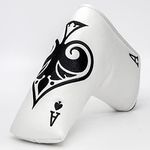 Poker Ace Blade Putter Cover Magnetic Putter Headcover Head Cover for Blade Putters - Golf Putter Cover White for Men fits Scotty Cameron Ping Putters