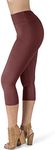 SATINA Women's High Waisted Super Soft Capri Leggings Plus Size Wild Ginger