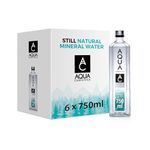 AQUA Carpatica Glass 750ml x 6 Pure Natural Still Mineral Water - 6-Pack Bottled Water, Virtually Nitrate Free, Low Sodium, Naturally Alkaline, Natural Electrolytes, Premium Multipack 100% Recyclable