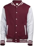 AWDis Hoods Varsity Letterman jacket Burgundy/Heather Grey L