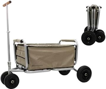 Beachtrekker Life Faltbarer Bollerwagen + Feststellbremse, klappbarer Handwagen (Gummi/PU-Reifen, Beige)