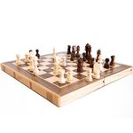 M.Y Premium 12" Wooden Chess Set | Two In One | Traditional Chess Board Game with Draughts for Adults & Kids