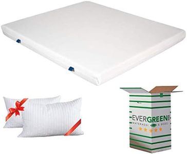 EVERGREENWEB - Materasso Matrimoniale 160x195 in Waterfoam ORTOPEDICO alto 15 cm con Coppia Cuscini Memory Foam GRATIS Rivestimento in AIR SPACE Bianco tessuto Antiacaro per tutti Letti o Reti