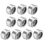 uxcell SCE65 Needle Roller Bearings 3/8-inch Bore 9/16-inch OD 5/16-inch Width Chrome Steel Open End 10pcs