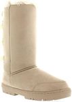 Holly Womens Triplet Bow Tall Classic Waterproof Winter Rain Snow Boots - 5 - BEI36 EA0306 Beige