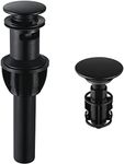 𝑭𝒓𝒂𝒏𝒄𝒂𝒏𝒚 Bathroom Sink Drain, Pop Up Drain Stopper with Overflow, Lavatory Vanity Vessel Sink Drain Assembly, Matte Black