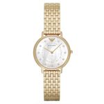 Emporio Armani Watch for Women, Two Hand Movement, 32 mm Gold Stainless Steel Case with a Stainless Steel Strap, AR11007