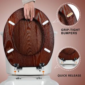Angel Shield Wooden Toilet Seat – Dark Walnut Finish