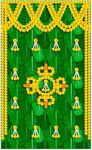 ZEONELY MART Banana Leaf Curtain Backdrop decorationwith Marigold Flowers Size 8x5 feet (Cloth 63) (Pooja Backdrop Curtain Cloth)