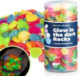 Graham Products 450 Pieces Glow in The Dark Rocks | Indoor & Outdoor Use - Garden, Fish Tank Pebbles, Planter, Walkway Decoration & More | for Kids Aged 6 & Up | Powered by Sunlight - Multi-Colored