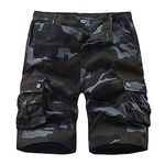 APTRO Men's Cargo Shorts Relaxed Fit Outdoor Casual Shorts D04 Camo Black 34