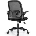 Winrise Office Chair Ergonomic Desk Chairs with Lumbar Support and Flip-up Arms, Comfortable Breathable Mesh Computer Executive Chair with Swivel Task, Adjustable Height 4'', Home - Black