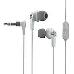 JLab Audio JBuds Pro Signature Wired Earbuds with Microphone and Track Controls, Titanium 10mm Drivers with Custom Fit Gel Tips and Cush Fins, White