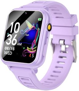 Kids Game Smart Watch Gifts for Girls Age 4-12, 16 Puzzle Games HD Touch Screen Smart Watches with Video Camera Music Player Pedometer Flashlight 12/24 hr, Educational Toys for 8 10 12 Year Old Girl