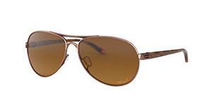 Oakley Women's OO4079 Feedback Pilot Sunglasses, Rose Gold/Brown Gradient Polarized, 59 mm