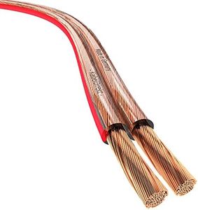 KabelDirekt – Pure Copper Stereo Audio Speaker Wire & Cable – Made in Germany – 14 AWG Gauge – 50 feet – (for HiFi Speakers and Surround Sound Systems, Pure Copper, with Polarity Markings)