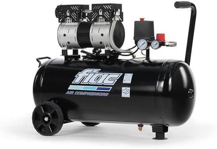 FIAC Supersilent 50, Compresseur d'air mobile silencieux, Compresseur d'air sans huile, Pression maximale 8 Bar, Puissance 1 HP, Réservoir 50 Litres, Bruit 58 dB LpA