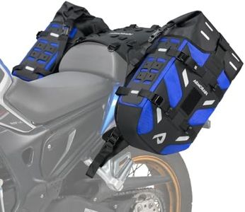 ARMORAIN Motorcycle Saddlebags Waterproof 40L Rackless Luggage System Base Removable 2026 For Adventure,Riding Gear(20L*2) (Blue)