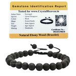 Crystal Heaven Certified Karungali Bracelet Original for Men Women - Black Ebony Wood Bracelet - Original and Natural Karukali Malai For Men Women Pooja Supplies (Adjustable)