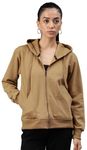 ADBUCKS Women's Solid Cotton Hooded Sweatshirt (in, Alpha, 5XL, Biscuit)