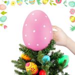 Retisee 9.8" Easter Eggs Tree Topper Pink Easter Eggs Tree Decoration 3D Hollow Easter Egg Ornaments White Spots Easter Egg for Easter Garden Terrace Indoor Outdoor Holiday Ornament Party Decor