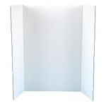 Baker Ross Tri Fold Boards-Pack of 4, Plain White, for Displaying Table Top Projects and Presentations (EV235),122 x 91 cm