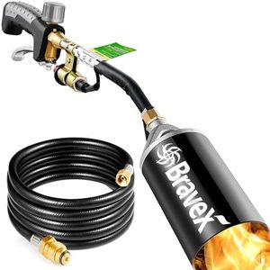 Propane Torch Weed Burner Torch - Weed Torch with 10FT Hose, High Output Outdoor Torch Kit for Garden Stumps Wood Ice Snow Roofing