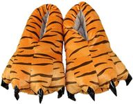 TEHA Unisex Soft Cosplay Monster Plush Paw Claw Slippers Home Shoes (Tiger, Women 4.5-8.5)