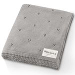 Bleu La La Organic Unisex Pointelle Receiving Swaddle Blanket for Boys & Girls - 100% Luxury Organic Soft Cotton Knit Warm Cozy Cuddle Stroller Crib Blanket for Newborns Infants & Toddlers (Dove Grey)