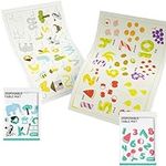 Aisetmoon 20 Pack Disposable Stick-on Placemats for Baby, 12x18in Alphabet ABC Animal Fruit Digit Waterproof Table Mat for Restaurants, Dining, and Travel, Fun and Learning Placemats for Kids