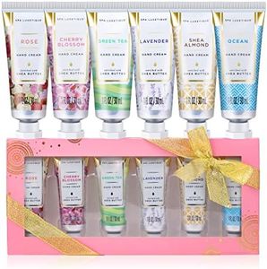 Spa Luxetique Creme Mani da 6 Pezzi, Portabili e Idratanti Confezione Cofanetto Regalo Donna Madre Viaggio per Mani Secche o Screpolate