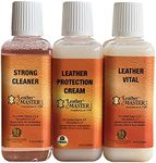 Leather Master Strong Leather Care Bundle - 250 ml Exceptional Leather Care Stain Remover, Protector and Polish Kit. Made to Clean Leather Accessories, Auto Detailing, Furniture, Handbags and Shoes