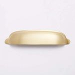 HOBKNOBS Brass Kitchen Cupboard Door Cabinet Drawer Pull Berlin Handle 96mm (Burnished Brass).