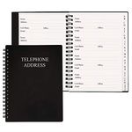 Telephone Address & Birthday Book with Tabs, Address Log Book for Contacts, with Phone Numbers, Addresses, Birthday & Password. Alphabetical A-Z Organizer, Black, 14x17.5cm