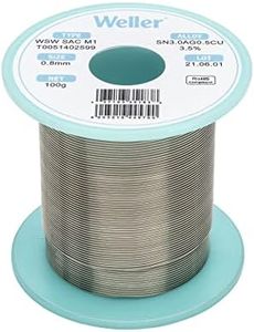 Weller WSW SAC M1 (T0051402599) Lead Free Solder Wire, Ø 0.8mm, Alloy Sn96.5Ag3.0Cu0.5, Flux Content 3.5%, 100g, Silver
