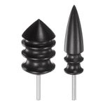 sourcing map Leather Burnisher Bits for Rotary Tools 2 Type 1/8" Shank Black Ebony Wood Pointed Tip Multi Grooved Leather Burnishing Tool Edge Burnisher for Clean Smooth Edges Craft