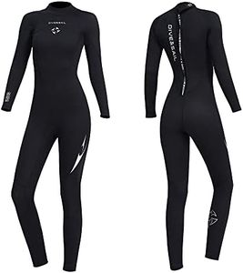 Owntop Full Wetsuit 3mm Neoprene Diving Suits for Women, Thermal Thicken Swimwear Long Sleeve UV Protection Back Zip Jumpsuit for Scuba Snorkeling Surfing Swimming Water Sports,Black S