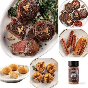 Omaha Steaks Deluxe Gift Package (2x Bacon-Wrapped Filet Mignons, 2x Butcher's Cut Top Sirloins, 4x Omaha Steaks Burgers, 4x Gourmet Jumbo Franks, 4x Potatoes au Gratin, 4x Caramel Apple Tartlets, 1 jar Omaha Steaks Seasoning)
