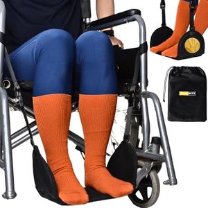 Caredgitz Wheelchair Footrest Hammock, Anti Squeeze Leg Rest for Wheelchair, Foot Sling for Foot Rest Replacement Adjustable Height, Leg Support Hammock w/Soft Base, Wheel Chair Essential Accessories
