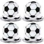 16Pcs 9Inch Football Paper Plates Party Decorations Disposable,White GOAL World Cup Soccer Design Platess,White Football Soccer Plates for Sport Game,Kids Holiday,Football Fans party Decoration