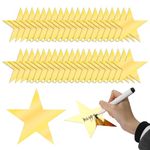 40 Pieces Large Gold Card Stars 6 Inch Gold Star Cutouts Double Printed Star Paper Glitter Star Cutouts Paper Star Confetti Cutouts for Wedding Party Christmas Classroom Bulletin Board Supplies