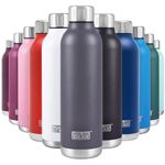 Polar Gear Stainless Steel Water Bottle - 500ml Vacuum Insulated Metal Water Bottle, Double Wall, Leakproof Drinks Bottle - 12H Hot, 24H Cold - Perfect for Work, Travel, Sports, Gym (Grey)