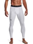 Under Armour mens Armour Heatgear Leggings , White (100)/Black , Large