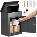 BBTEQEKN Outside Package Delivery Box, Lockable Anti-Theft Parcel Drop Box, 22.8"x13.8"x17.3" Waterproof Weather Resistant Mailbox, for Porch, Fence and Curbside, Black