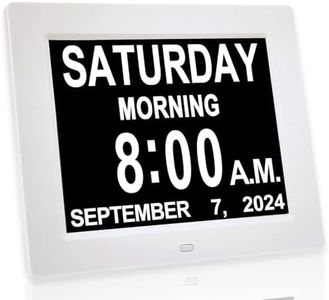 JALL 【New 2024】 Digital Calendar Alarm Day Clock - with 8" Large Screen Display, am pm, Multiple Alarms, for Impaired Vision People, The Aged Seniors, The Dementia, for Desk, Wall Mounted,