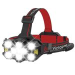 Victoper Rechargeable Head Torch with Upgraded 11 LED, 25,000 Lumen Super Bright Headlamp, 12+12 Modes, Waterproof, Gesture Sensing Hands-Free Light for Camping, Running, Fishing, and Hiking RED