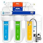 Express Water RO10MX Reverse Osmosis Water Filtration System – 5 Stage RO Water Filter System with Faucet and Tank – Under Sink Water Filter – Plus 4 Replacement Filters – 100 GPD