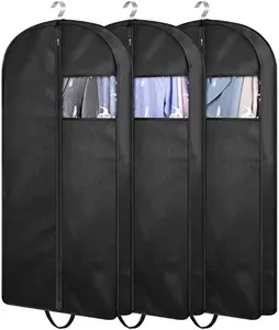 KIMBORA 43" Suit Bags for Closet Storage and Travel, Gusseted Hanging Garment Bags for Men Suit Cover With Handles for Clothes, Coats, Jackets, Shirts（3 Packs）