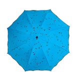 Maibar Umbrella Ladies UV Protection UPF 50 Triple Folding Umbrellas Sun Proof Begonia Summer Parasol Lightweight Windproof Parasols for Women (Blue)